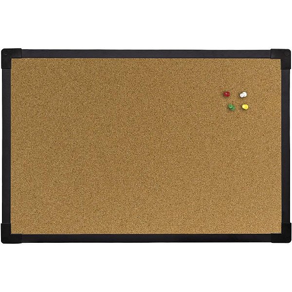 Quadro Aviso Moldura Madeira Cortiça APAR60X40CM SOFT PRET PCT com 02