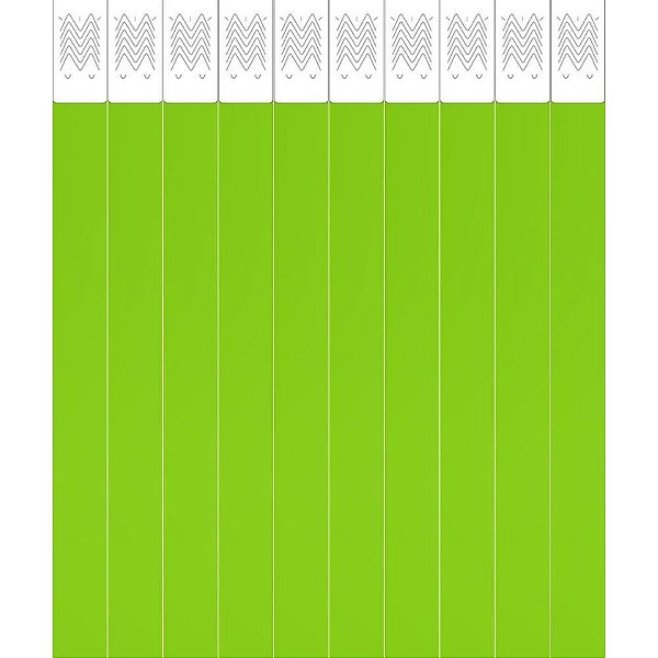 Pulseira de Identificação Verde Fluor Pacote com 50 Unidades