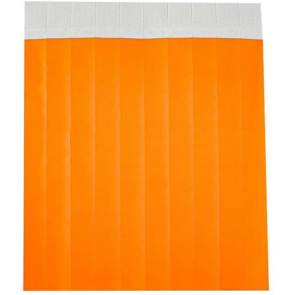 Pulseira de Identificação Sintética Laranja Fluor - Pacote com 50