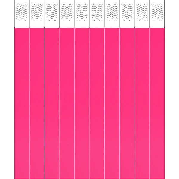Pulseira de Identificação PINK Fluor TYVEK - Pacote com 50