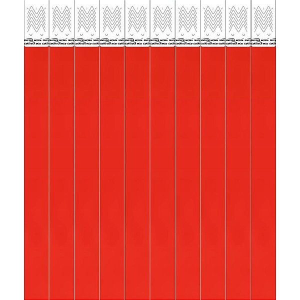 Pulseira de Identificação MED Vermelha Pacote com 100 Unidades