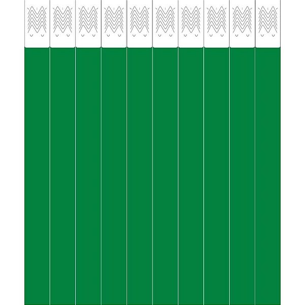 Pulseira Identificação Laser PRO Verde Bandeira - Pacote com 50