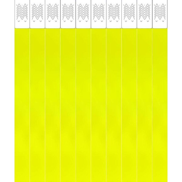 Pulseira de Identificação Laser PRO Amarela Fluorescente Pacote com 50