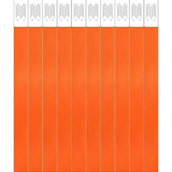 Pulseira de Identificação Laranja Fluor Pacote  com 50
