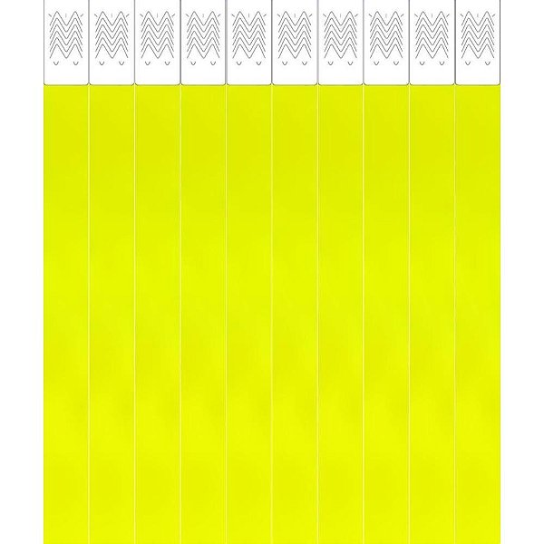 Pulseira de Identificação Amarelo Fluor FIX BAND - Pacote com 50 Unidades