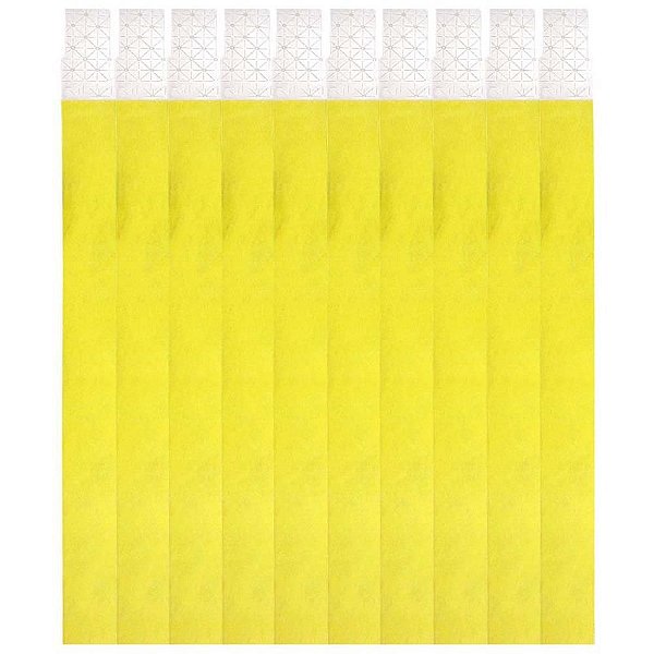 Pulseira de Identificação Amarela Fluor TYVEK Pacote com 50