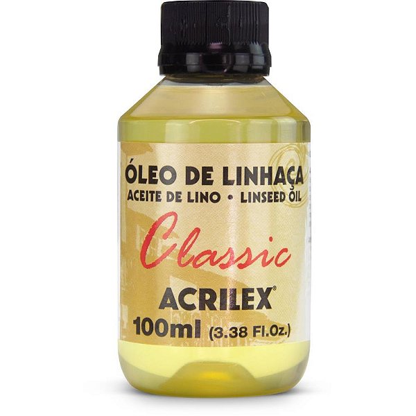 óleo de Linhaça 100ML - Diluente Natural para Tinta a óleo - Pacote com 06