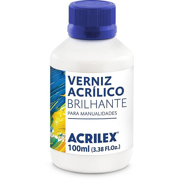 Verniz Acrílico Brilhante 100ML – Acabamento para Artesanato, Pacote com 06