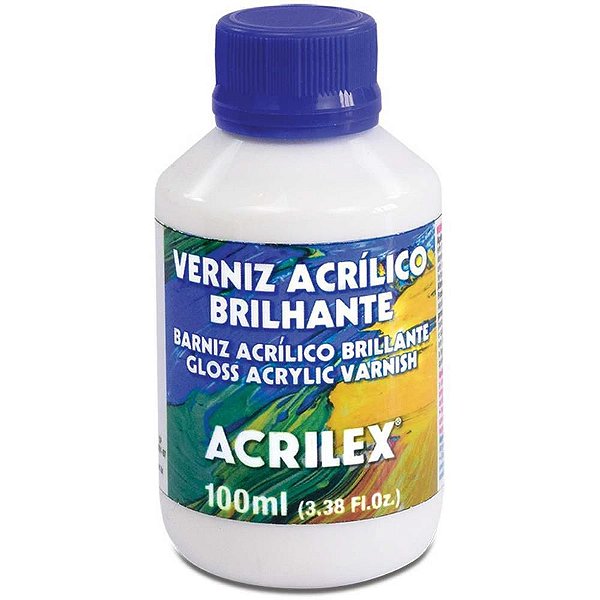 Verniz Acrílico Brilhante 100ML – Acabamento para Artesanato, Pacote com 06