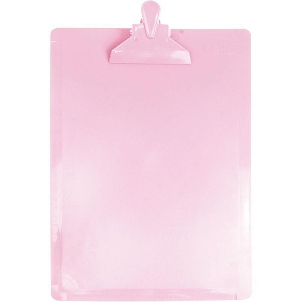 Prancheta Plástica Ofício Serena Rosa Pastel
