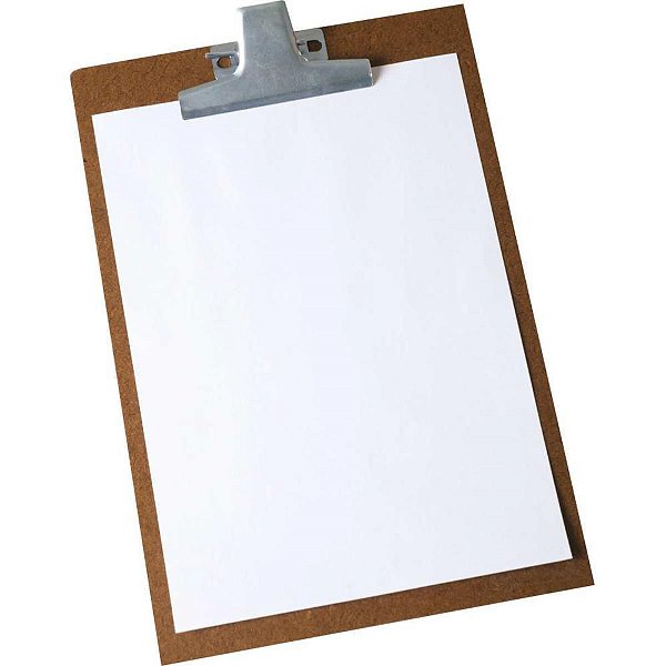 Prancheta Duratex Ofício com Prendedor Zincado 33X23CM - Caixa com 12 Unidades