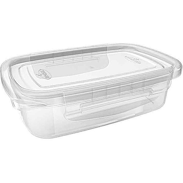 Pote Plástico Raso com Trava Pequeno 250ML