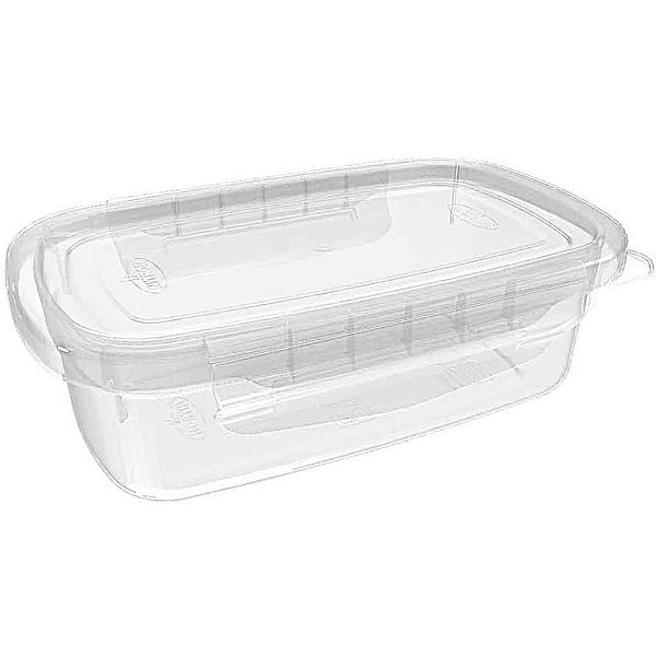 Pote Plástico Raso com Trava Médio 500ML