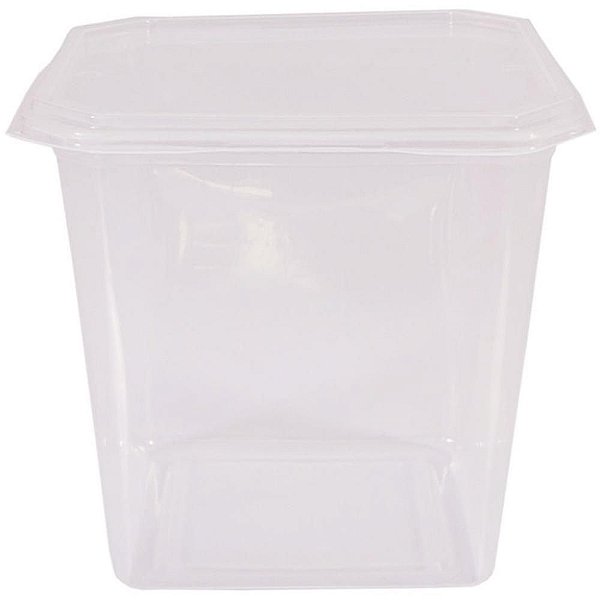 Pote Descartável Quadrado 750ML com Tampa – Pacote com 20 Unidades
