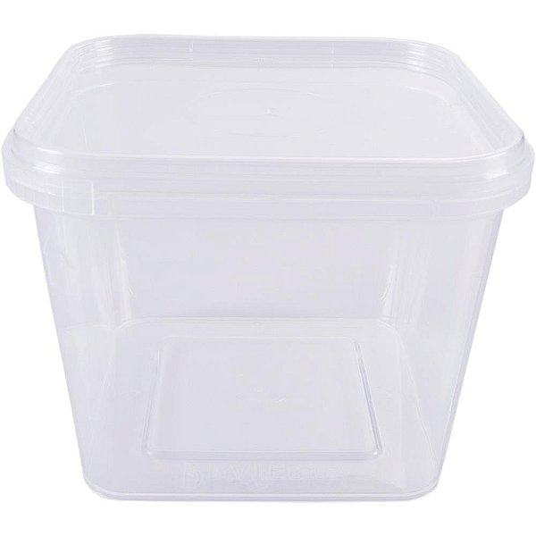 Pote Descartável 500ML Quadrado com Tampa Pacote com 20