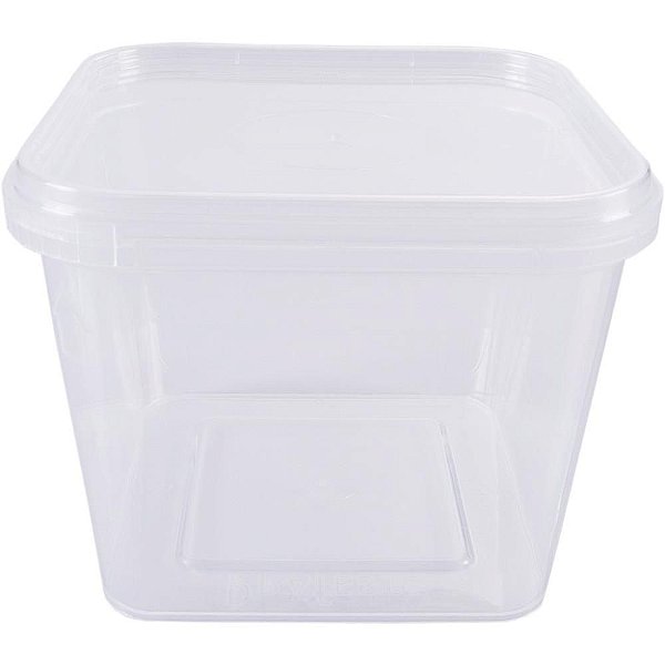 Pote Descartável Quadrado 250ML com Tampa e Lacre Pacote com 10