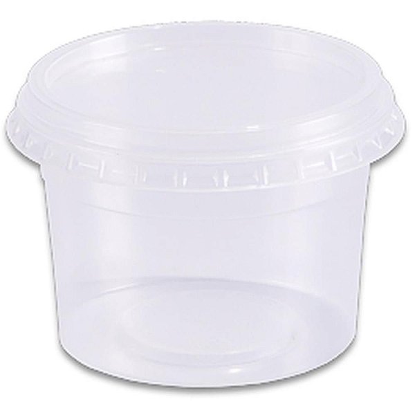 Pote Descartável Redondo 145ML com Tampa - Pacote com 24