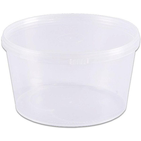 Pote Descartável 1000ML Redondo com Tampa e Lacre Pacote com 10