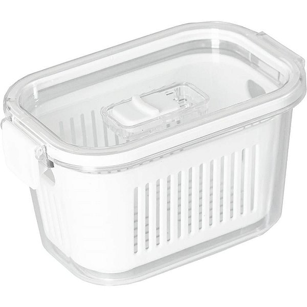 Pote Acrílico Hermetico SLIM 630ML Branco
