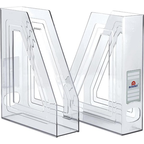 Porta Revista Classic Cristal - Pacote com 2