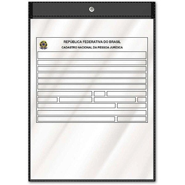 Porta Documento para Cartão CNPJ Preto 302X216MM Pacote com 10