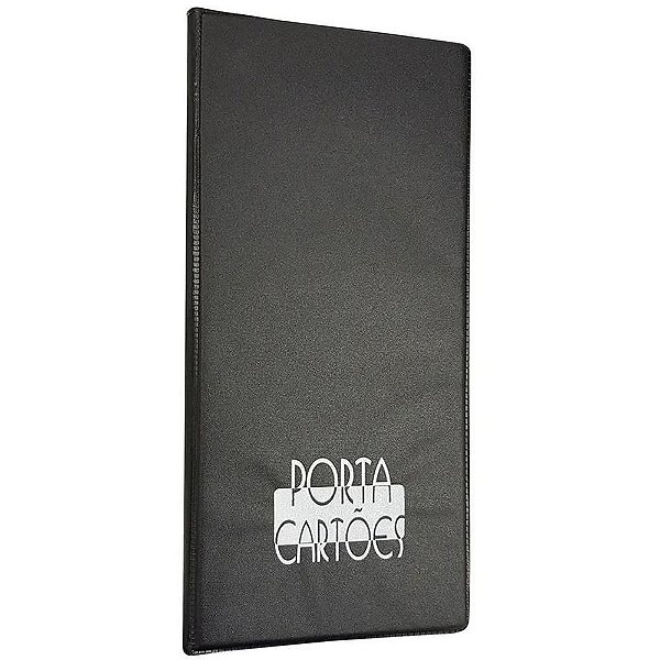 Porta Cartões de Visita Preto 110X250MM para 80 Cartões – Pacote com 4 Unidades