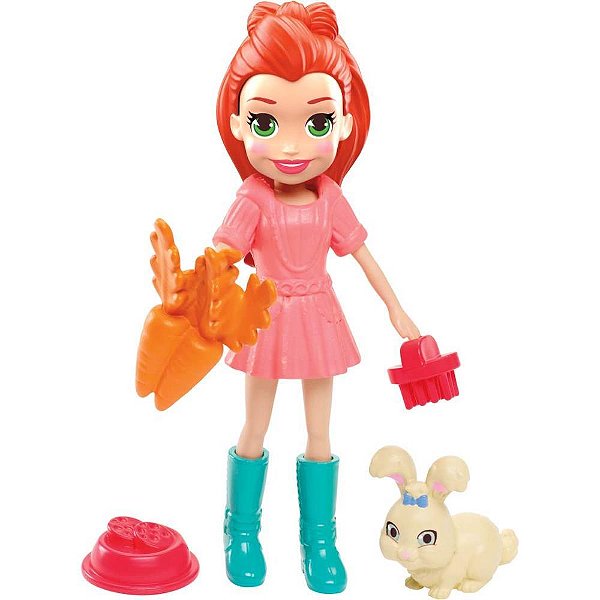 Polly Pocket Boneca Lila com PET e Acessórios