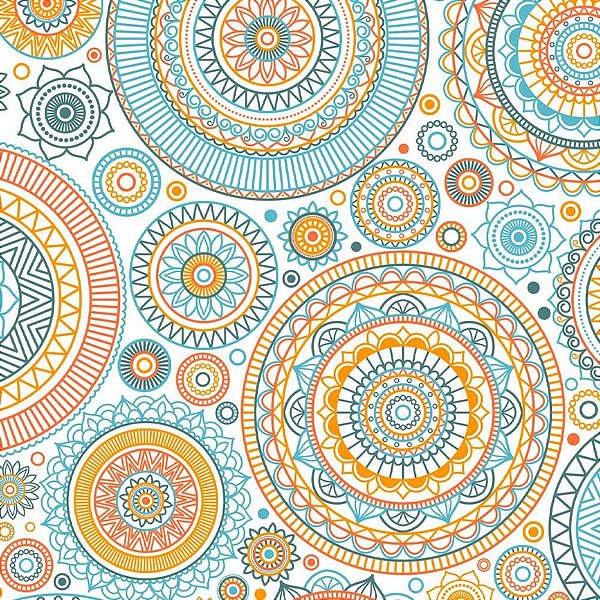 Papel de Parede Plástico Adesivo 45CMX10M Fantasia Mandala 0,80