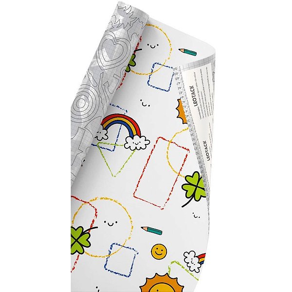 Papel de Parede Plástico Adesivo 45CMX10M Fantasia KIDS Solar Formas 0,8