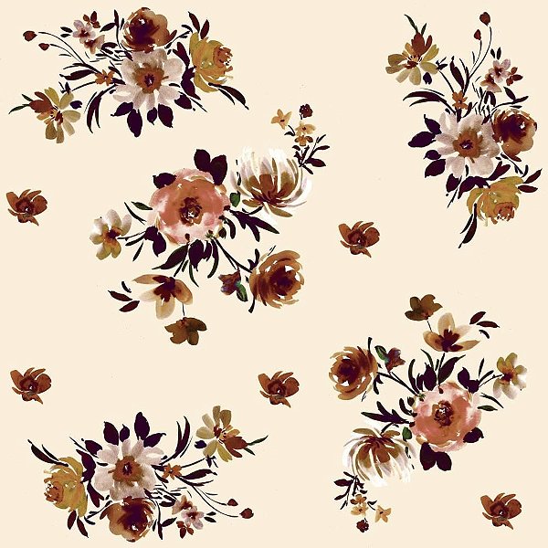 Papel de Parede Plástico Adesivo 45CMX10M Fantasia Floral Bege 0,80