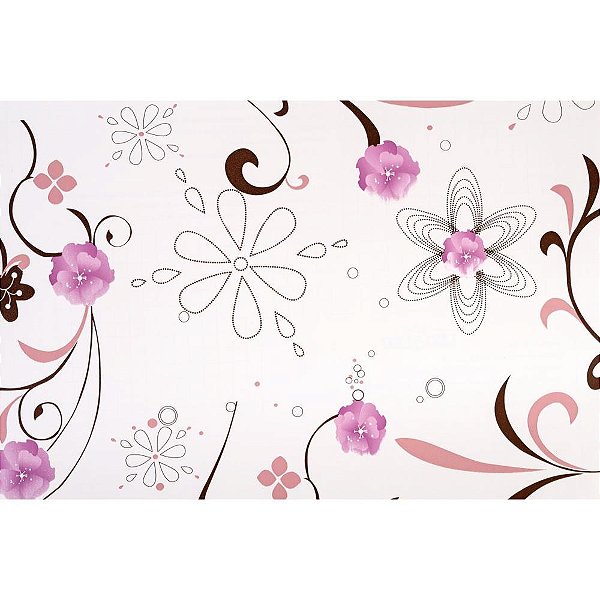 Papel de Parede Plástico Adesivo 45CMX10M Fantasia Floral 02 0,80