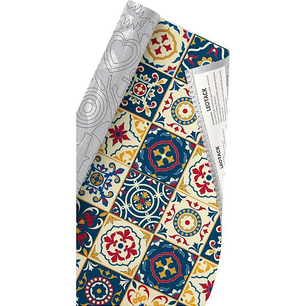 Papel de Parede Plástico Adesivo 45CMX10M Fantasia Azulejo 3 0,80