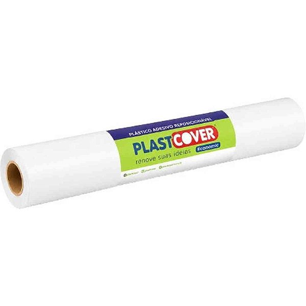 Papel de Parede Plástico Adesivo 45CM X 10M Brilho Branco