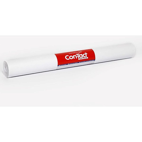 Papel de Parede Plástico Adesivo 45CM X 10M Brilho Branco