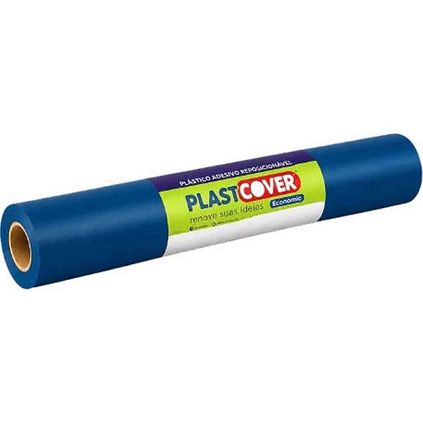 Papel de Parede Plástico Adesivo 45CM X 10M Brilho Azul Escuro