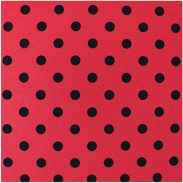 Placa em EVA Estampado 60X40CM Poá PRETO/VERMELHO 2MM Pacote com 5 Folhas