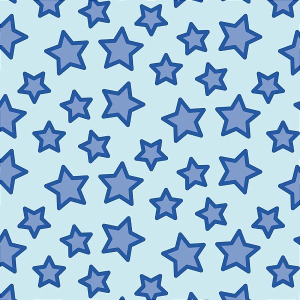 Placa em EVA Estampado 60X40CM Estrelas AZUL/AZUL Escuro 2MM - Pacote com 5