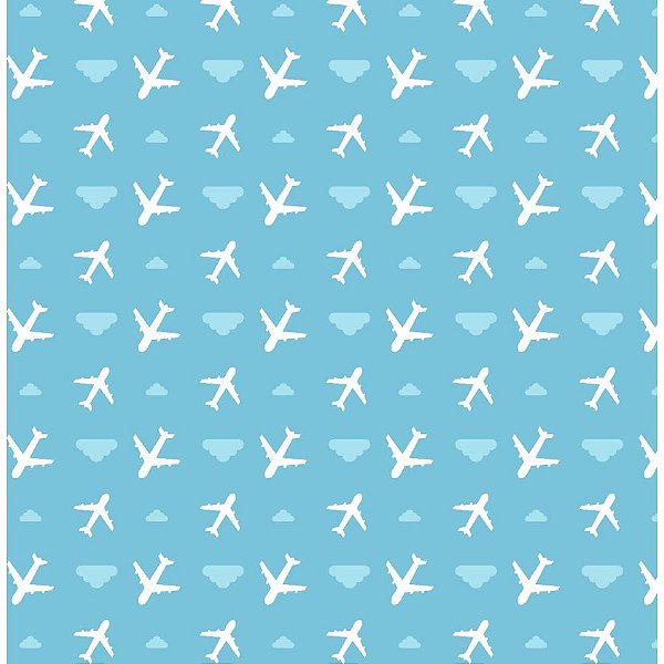 Placa de EVA Estampado Avião 60X40CM 2MM - Pacote com 05 Unidades