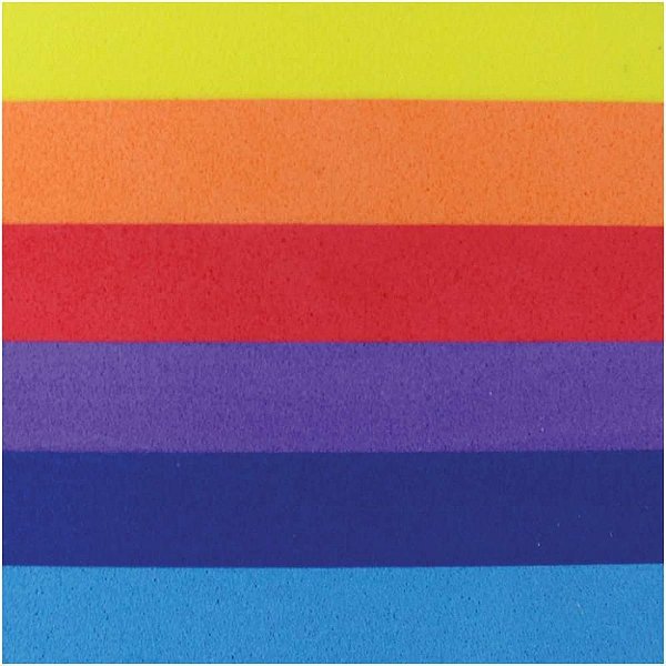 Placa de EVA Estampado 60X40CM ARCO-ÍRIS 2MM - Pacote com 05