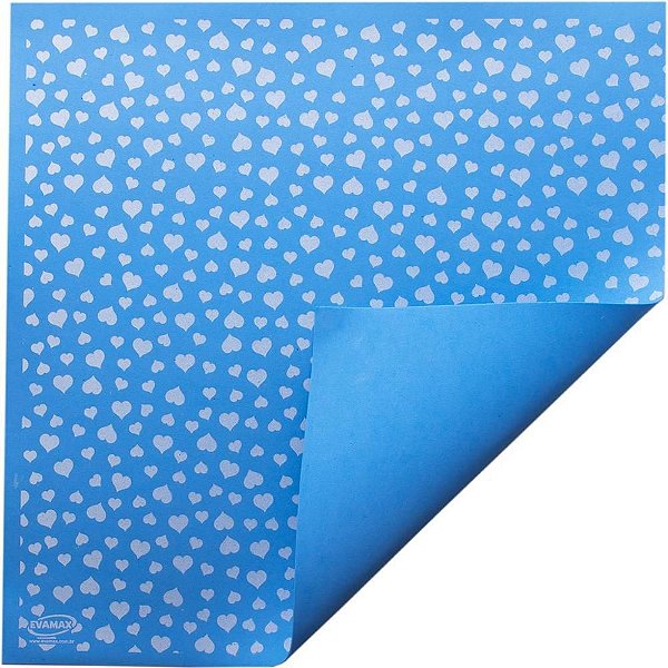 Placa em EVA Estampado 47X40CM AZ com Coração BR 1,6MM PCT com 05