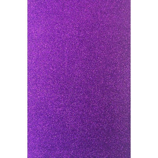 Placa em EVA com Glíter Violeta 60X40CM 2MM - Pacote com 05 Folhas
