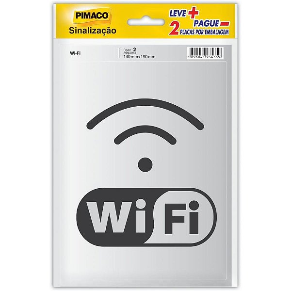 Placa de Sinalização Wifi 14CMX19CM BLCOM 02