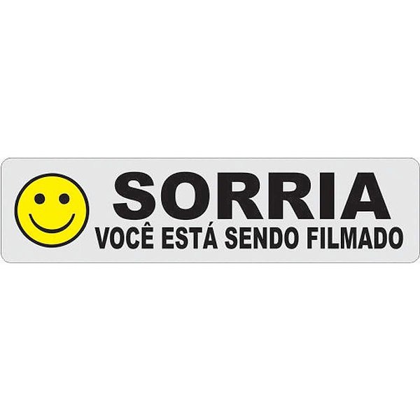 Placa de Sinalização Você ESTA Sendo Filmado 24X6CM PCT com 03