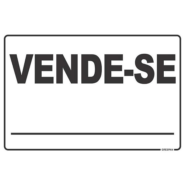 Placa de Sinalização VENDE-SE 20X30CM Pacote com 05
