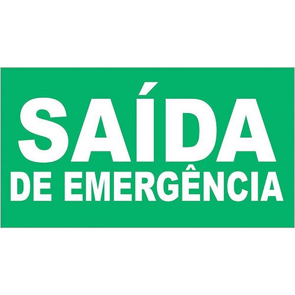 Placa de Sinalização Saida de Emergência 27,5X15CM PCT com 03