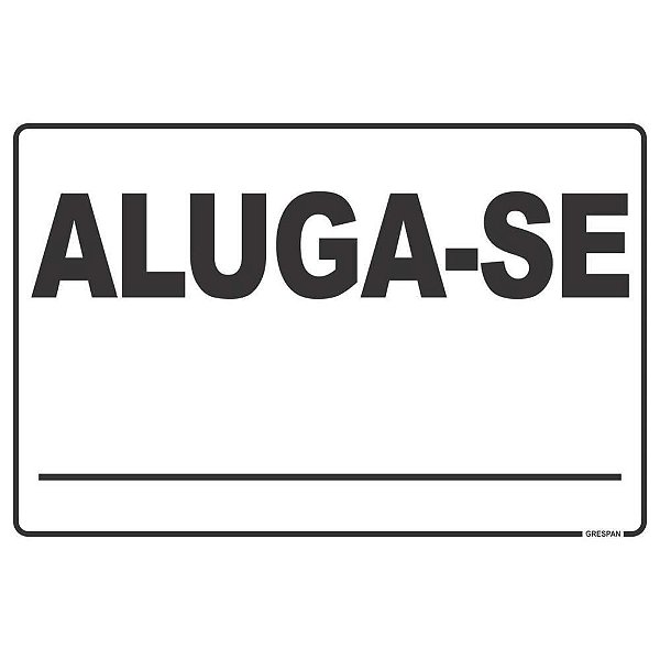 Placa de Sinalização ALUGA-SE 20X30CM Pacote com 05
