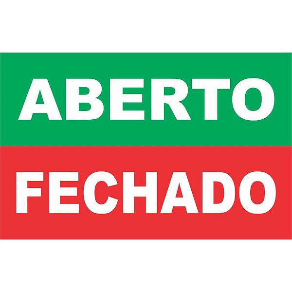 Placa de Sinalização ABERTO/FECHADO 16X25CM - Pacote com 5 Unidades
