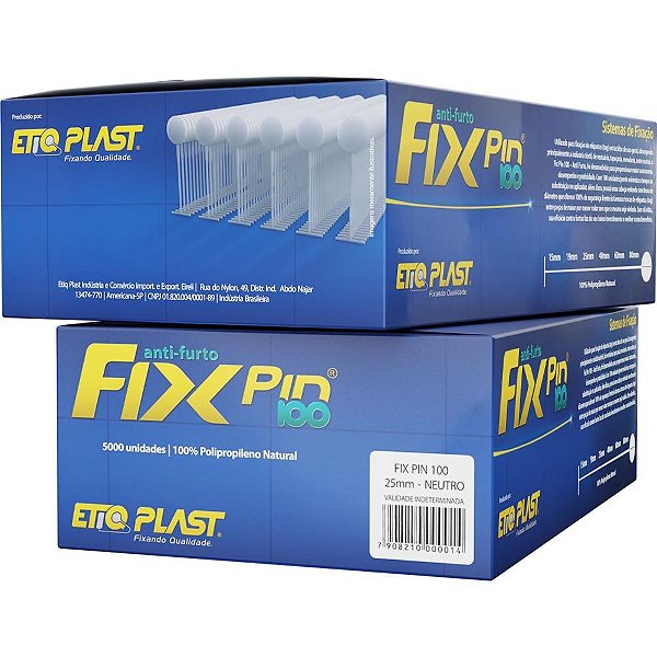 Pino Plástico FIX PIN ANTI-FURTO 25MM – Caixa com 5000 Unidades