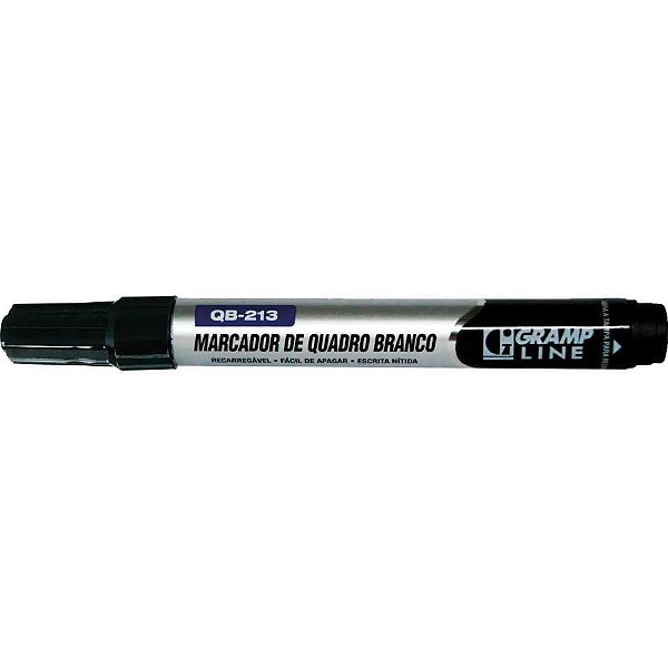 Pincel Quadro Branco QB213 Recarregável Preto - Caixa com 12
