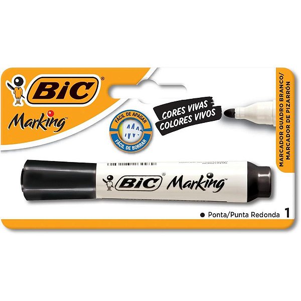 Pincel para Quadro Branco BIC Marking Recarregável Preto